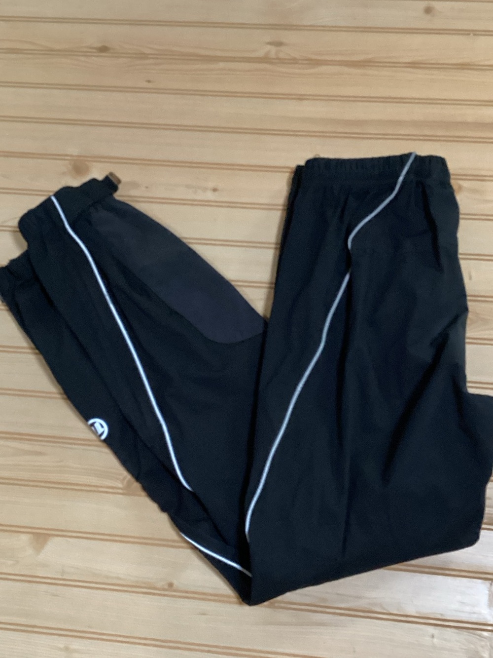 Novara Express 2.0 Black Rain Pants Cycling Unisex Silver Reflective Trim Small